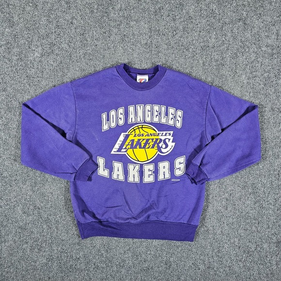 Vintage 90s Team Rated NBA Lakers Graphic Sweatshirt Purple Boys Large 14/16 USA - Picture 1 of 7
